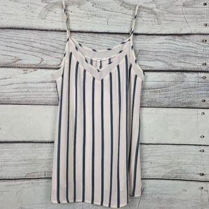 Maurices White Blue Stripe V Neck Cami Tank Top Small